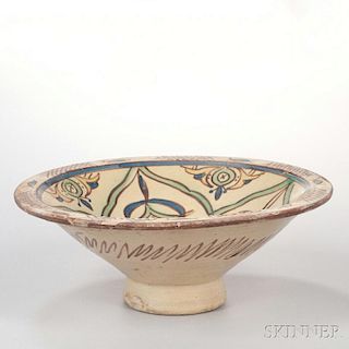 Light Green Pottery Bowl 浅绿色陶碗,高5.25英寸,直径13英寸,中东