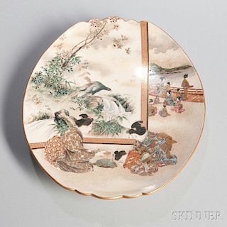Satsuma Dish 萨摩碟，高1.25英寸，直径8.875英寸，19世纪,日本