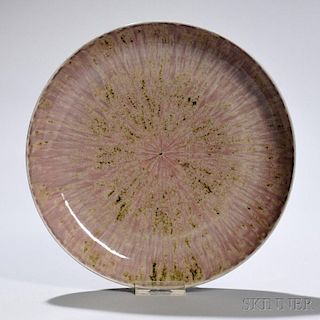 Peachbloom-glazed Plate 桃红色瓷盘,直径8.625英寸,18/19世纪,中国