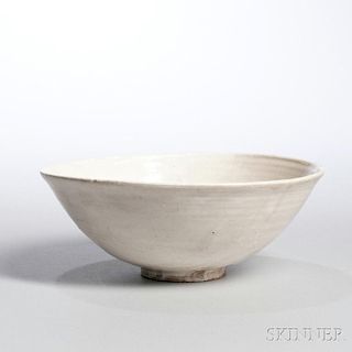 White-glazed Bowl 白瓷碗,高3.25英寸,直径8.125英寸,中国