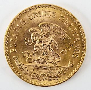 1959 Mexican 20 Pesos 15 Gr Gold Coin