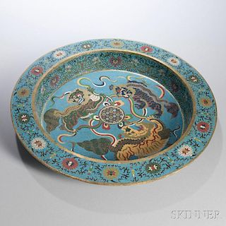 Cloisonne Charger 景泰蓝大盘，直径21英寸，20世纪,中国