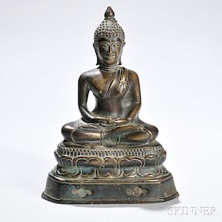 Bronze Buddha 青铜菩萨，高9.125英寸,泰国