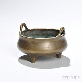 Bronze Censer 铜香炉,直径4.25英寸,宣德款，中国