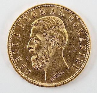 1890B Romanian Gold 20 Lei