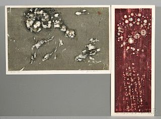 Two Joichi Hoshi (1913-1979) Woodblock Prints 2幅Joichi星（1913年至1979年）木版画,高13.75英寸,宽22英寸,日本