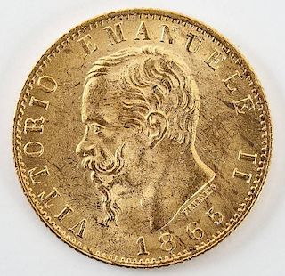 1865T Italian Gold 20 Lire