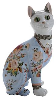 Emile Gallé Nancy Ceramic Cat Figure