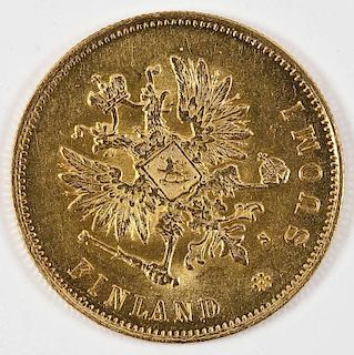 1882 Finland Gold 10 Markkaa