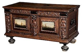 Continental Baroque Carved Oak and