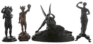 Four Grand Tour Bronze Figures,