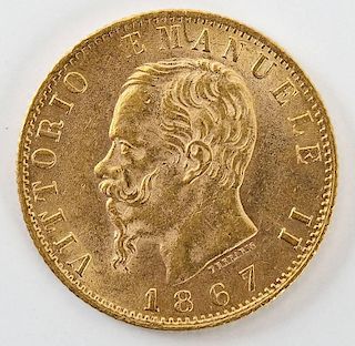 1867T Italian Gold 20 Lire