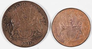2 1808 East India Admiral Gardner Cash Coins