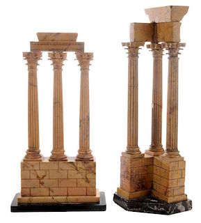 Two Carved Stone [Grand Tour] Models