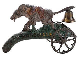 Wild Mule Jack Cast Iron Bell Pull Toy