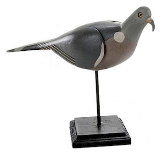 Carved and Painted Wood Pigeon Decoy