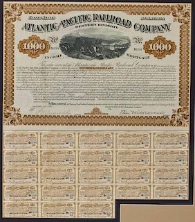 1880 Atlantic & Pacific Railroad $1,000 Bond