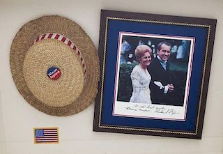 Richard Nixon Autographed Photo and Campaign Hat