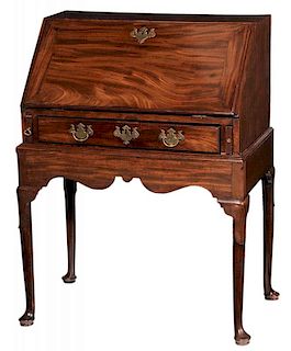 Queen Anne Mahogany Desk on Frame