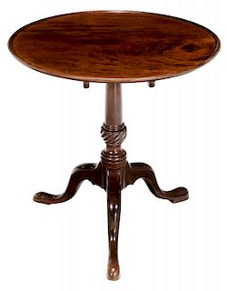 Chippendale Figured Mahogany Dish-Top