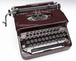 L.C. Smith and Corona Sterling Maroon Typewriter