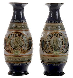 Pair Royal Doulton Stoneware