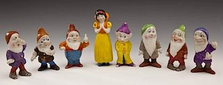 8 Snow White & Seven Dwarves Bisque Figures