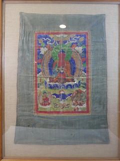 RARE TIBETAN CHINESE BUDDHIST THANGKA - 18TH CENTURY