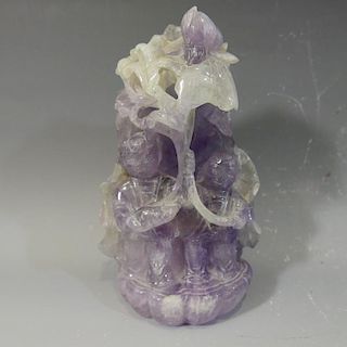 ANTIQUE CHINESE CARVED AMETHYST - 19TH CENTURY