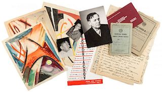 AN IMPORTANT GROUPING OF EIGHT ARTWORKS BY IVAN KUDRYASHOV (RUSSIAN 1896-1972), ALONG WITH LETTERS AND PERSONAL EFFECTS