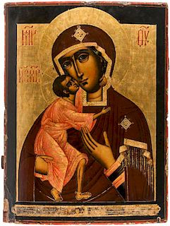 A LARGE RUSSIAN ICON OF THE FEODOROVSKAYA MOTHER OF GOD, KOSTROMA SCHOOL, 19TH CENTURY
