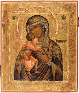 A RUSSIAN ICON OF THE FEODOROVSKAYA MOTHER OF GOD, 19TH CENTURY