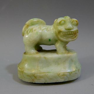 ANTIQUE CHINESE CARVED JADEITE COVER - 18TH CENTURY
