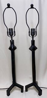 DIEGO GIACOMETTI SWISS BRONZE PAIR OF LARGE STAR TABLE LAMPS