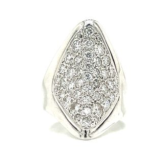 18k Platinum Diamond Abstract Ring