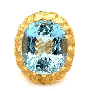 14K Yellow Gold Aquamarine Ring