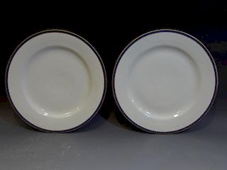 PAIR ANTIQUE CHINESE FEDERAL PATTERN PORCELAIN PLATE 18TH CENTURY