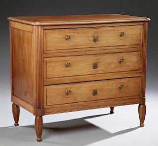 French Louis XVI Style Carved Walnut Commode, earl