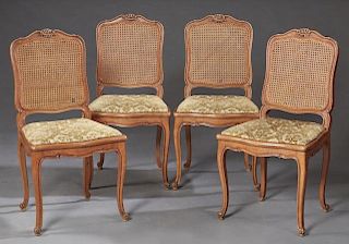 Set of Four French Louis XV Style Carved Beech Din