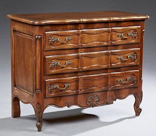 French Louis XV Style Carved Walnut Commode, 20th