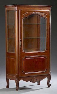 French Louis XV Style Carved Walnut Display Cabine