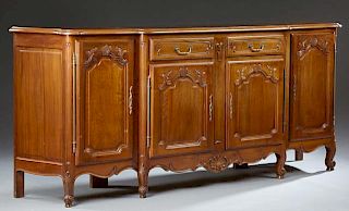 French Louis XV Style Inlaid Carved Cherry Breakfr