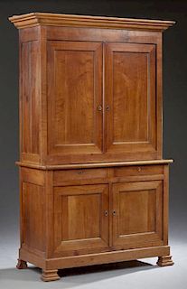 Louis Philippe Carved Cherry Buffet a Deux Corps,