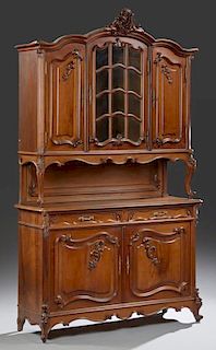 French Louis XV Style Carved Walnut Buffet a Deux