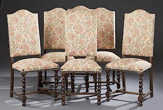 Set of Six French Louis XIII Style Carved Beech Di