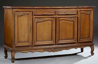 French Louis XV Style Carved Oak Sideboard, 20th c