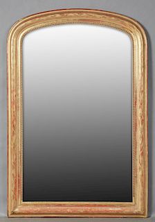 Louis Philippe Style Gold Leaf Overmantel Mirror,