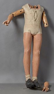 Unusual French Wood and Composition Child's Manneq