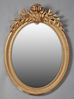 French Aesthetic Gilt and Gesso Oval Mirror, c. 18
