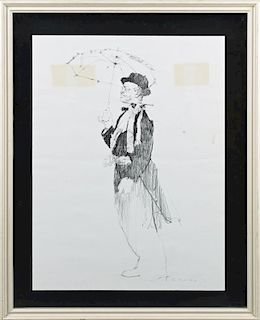B. Fuchs, "Second Liner," 20th c., graphite, signe